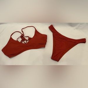 Textured Open-Back Cupshe Bikini